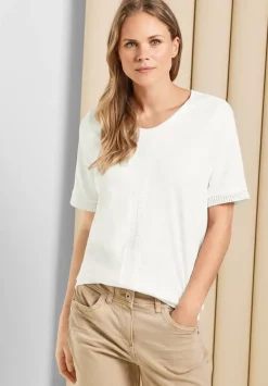 T-Shirt Mit Spitzeneinsatzen