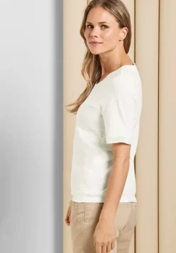T-Shirt Mit Spitzeneinsatzen