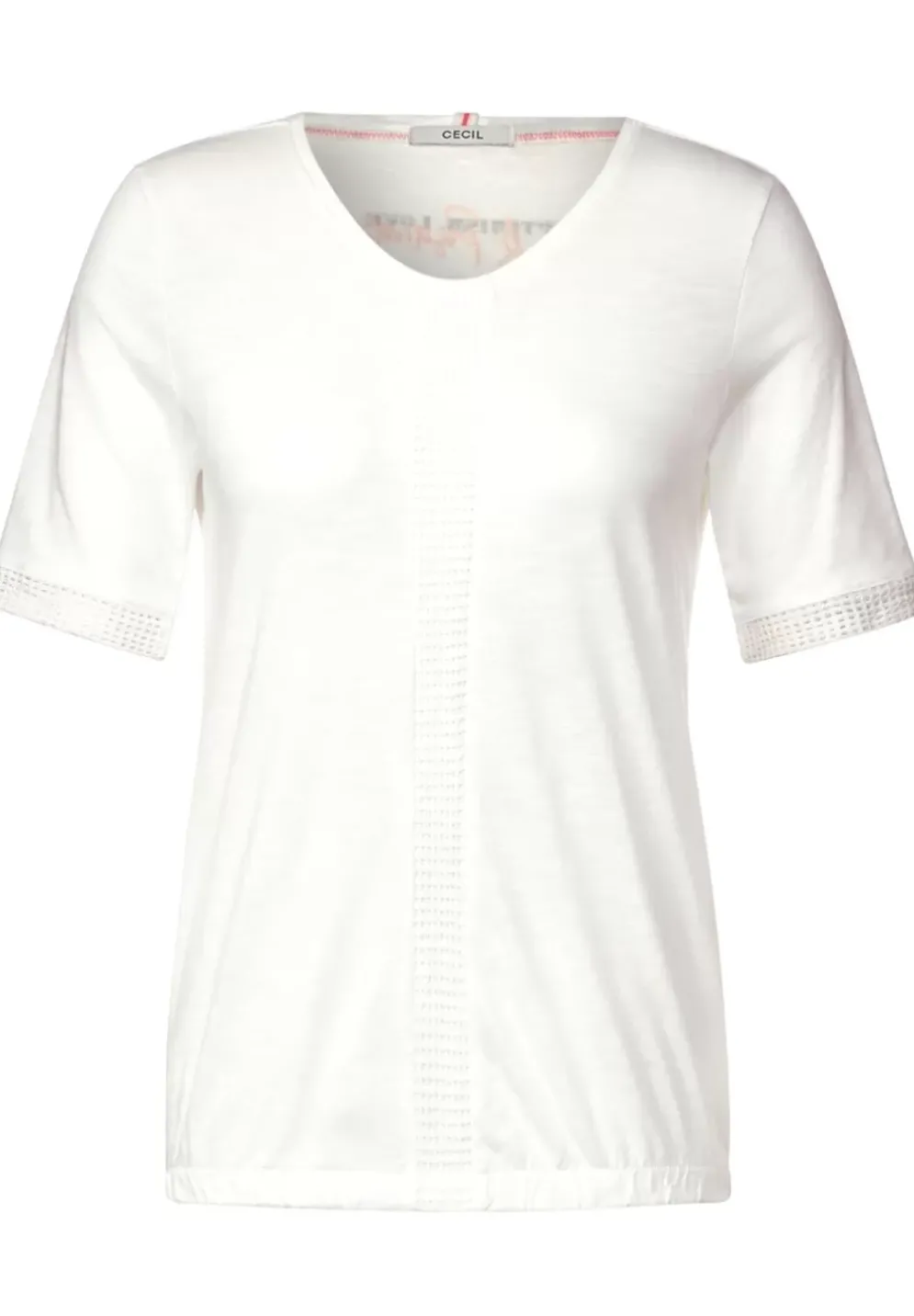 T-Shirt Mit Spitzeneinsatzen