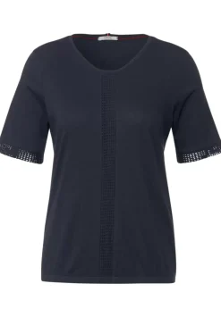 T-Shirt Mit Spitzeneinsatzen