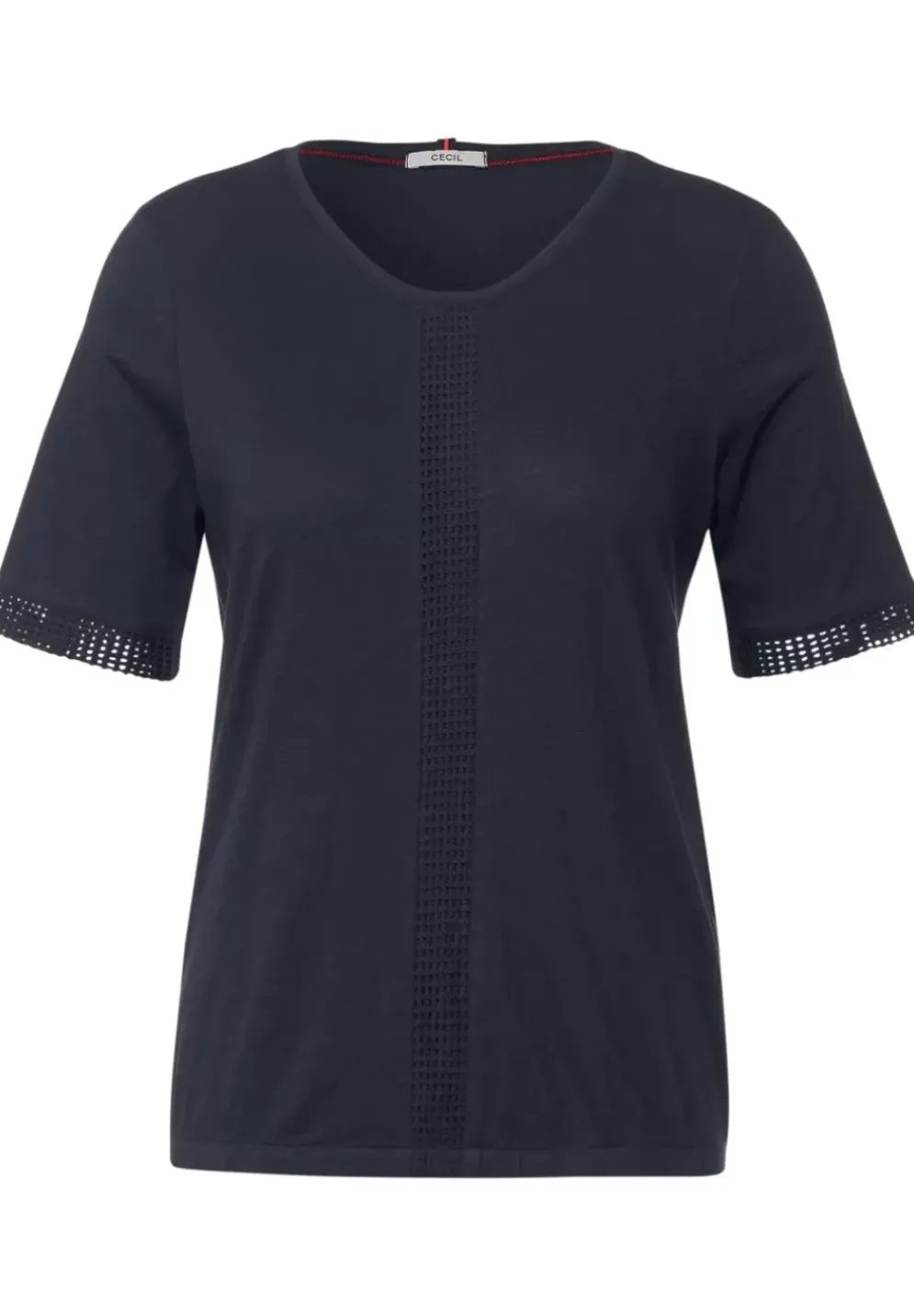 T-Shirt Mit Spitzeneinsatzen