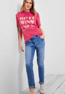 T-Shirt Mit Stehkragen