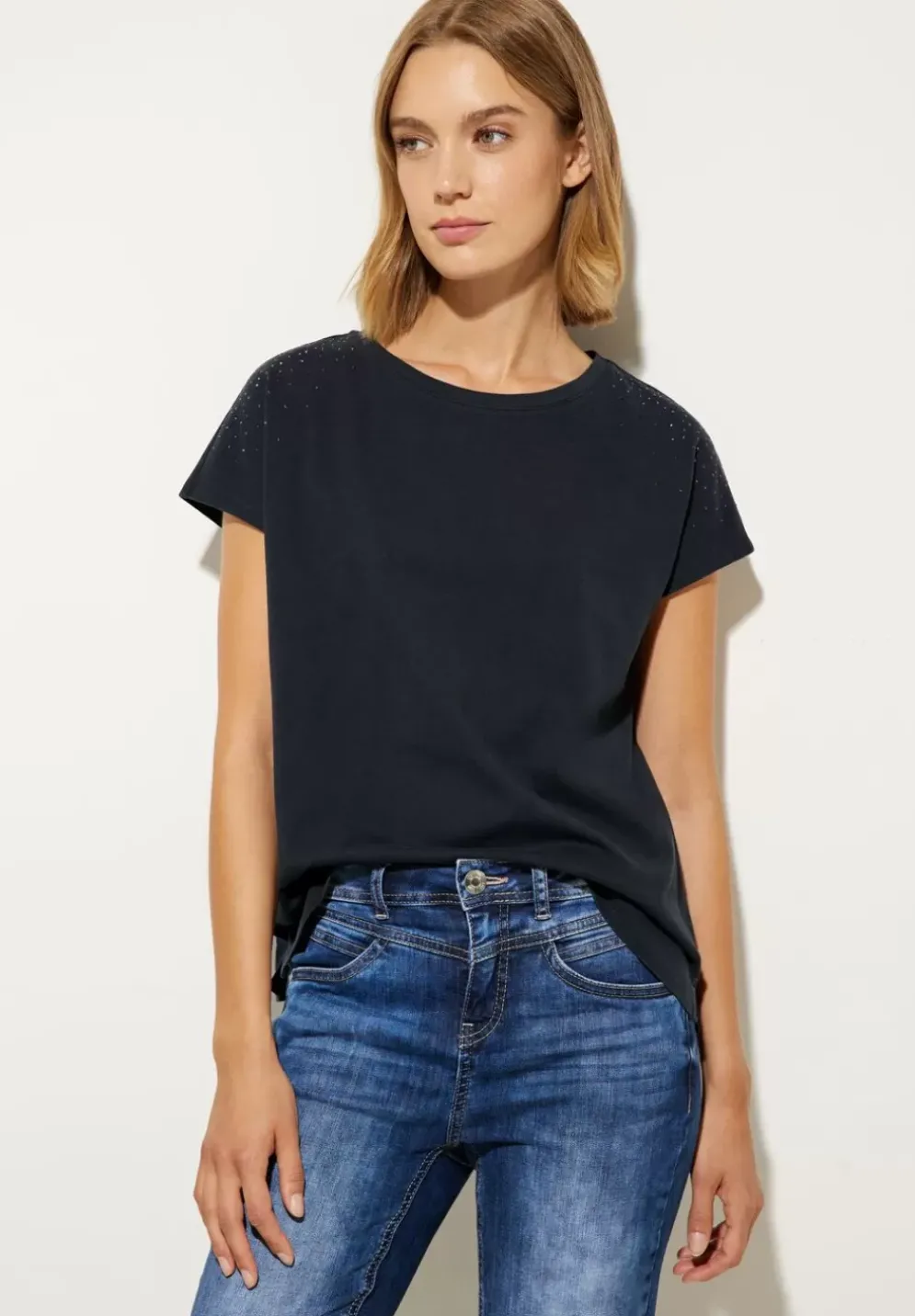 T-Shirt Mit Steinchendetails