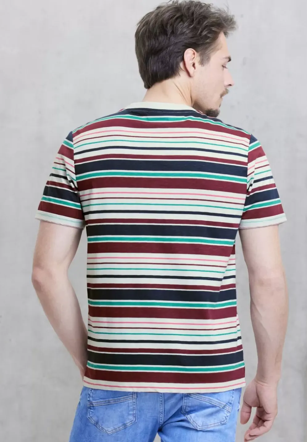 T-Shirt Mit Streifenmix