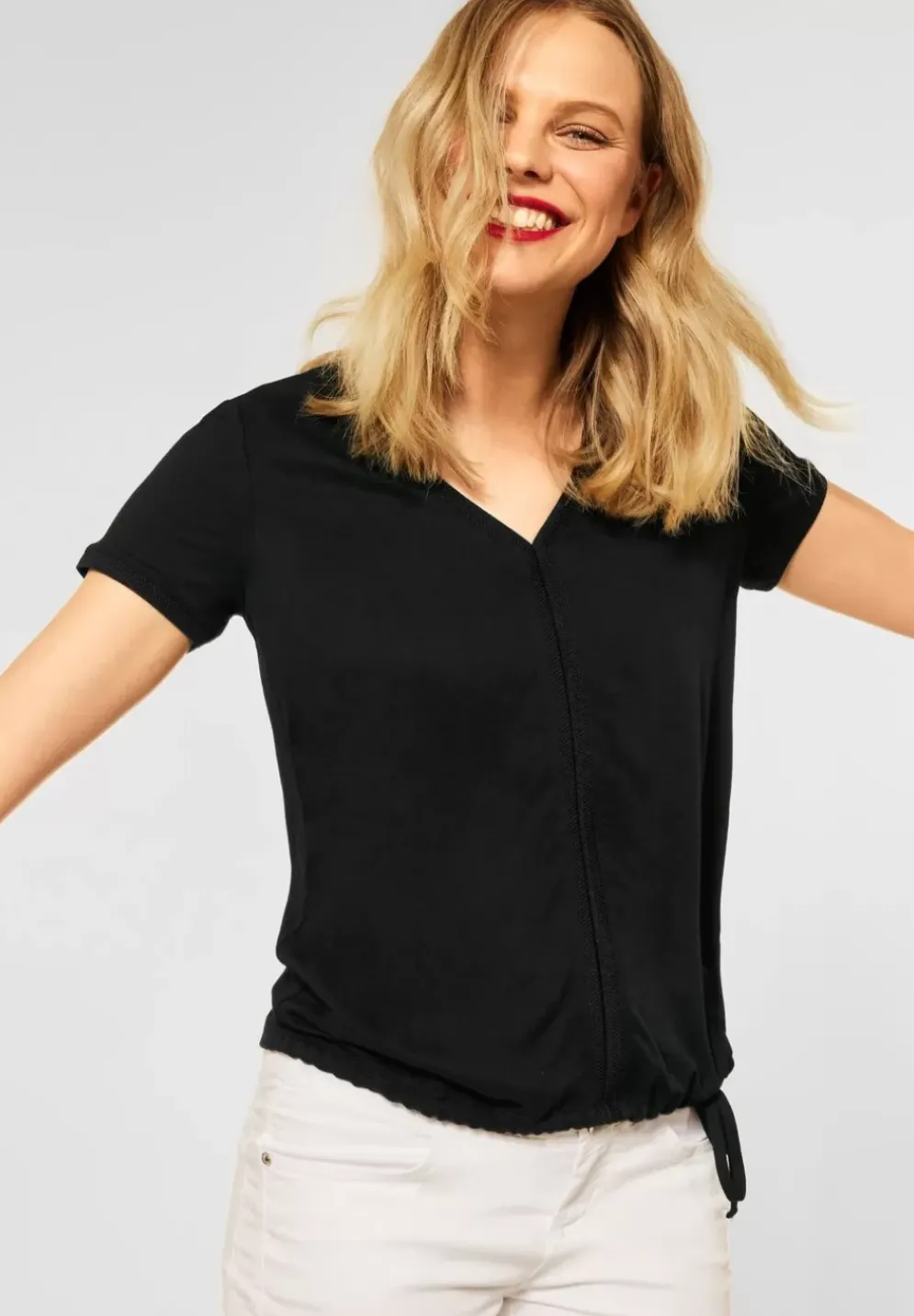 T-Shirt Mit V-Ausschnitt