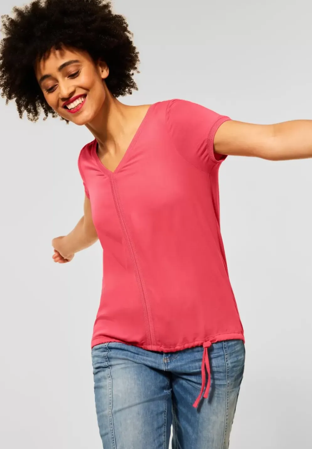 T-Shirt Mit V-Ausschnitt