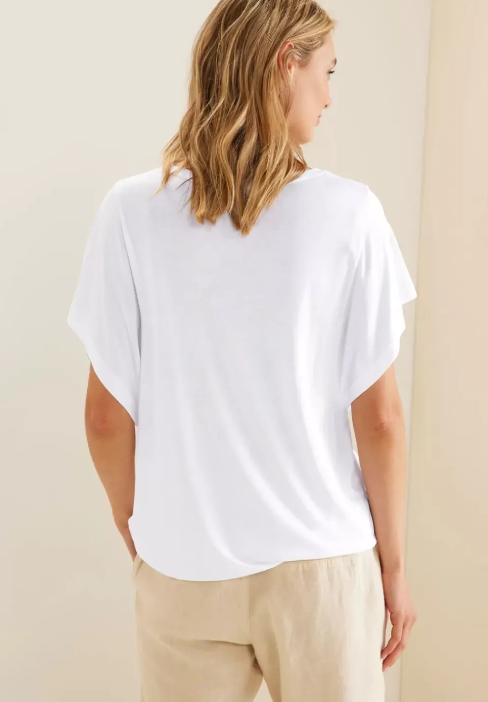 T-Shirt Mit Volantarmel