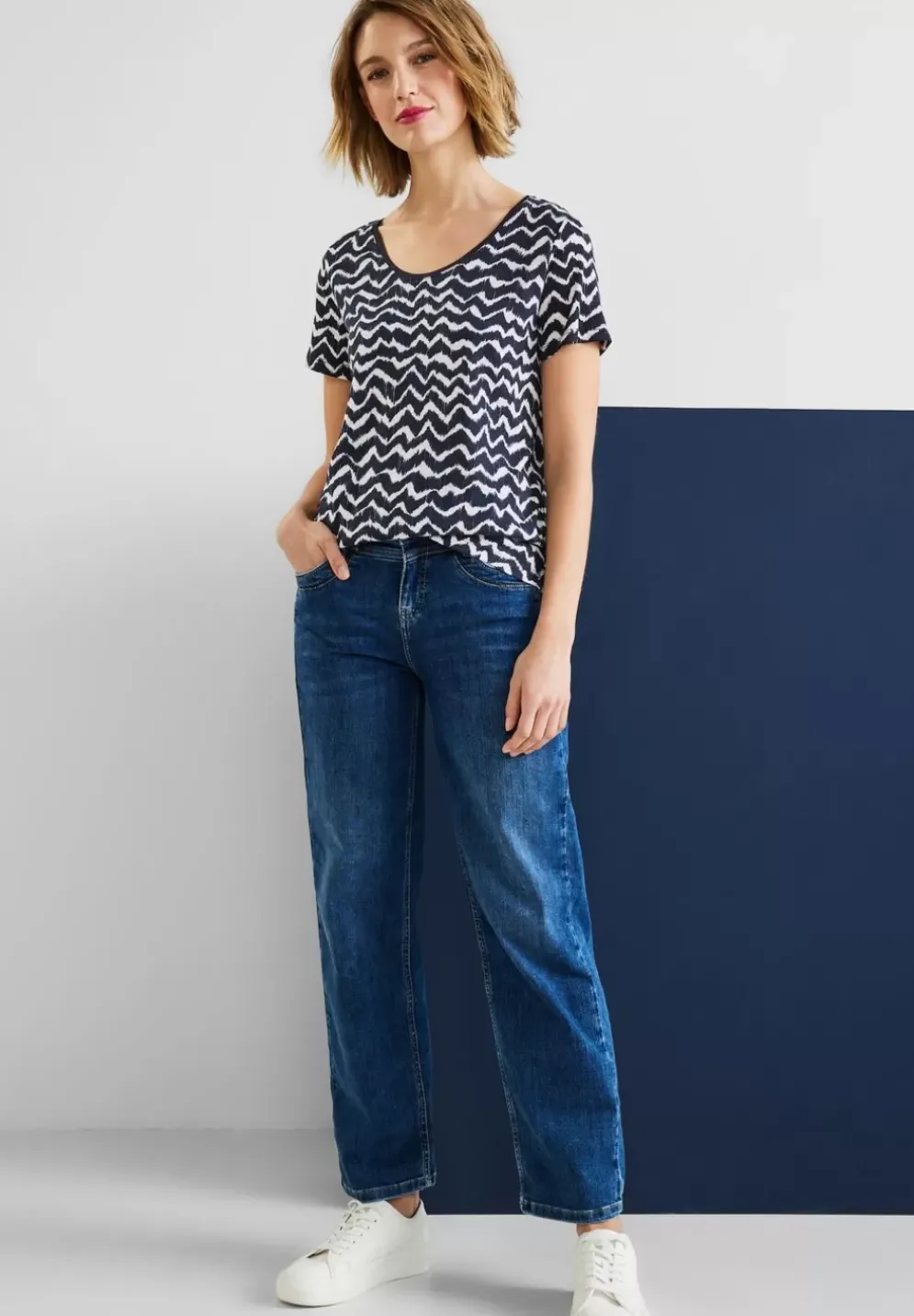 T-Shirt Mit Zick Zack Print