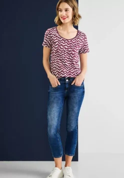 T-Shirt Mit Zick Zack Print