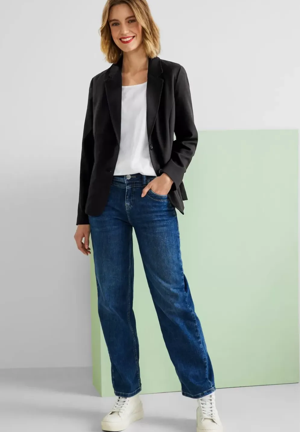 Twill Blazer In Unifarbe