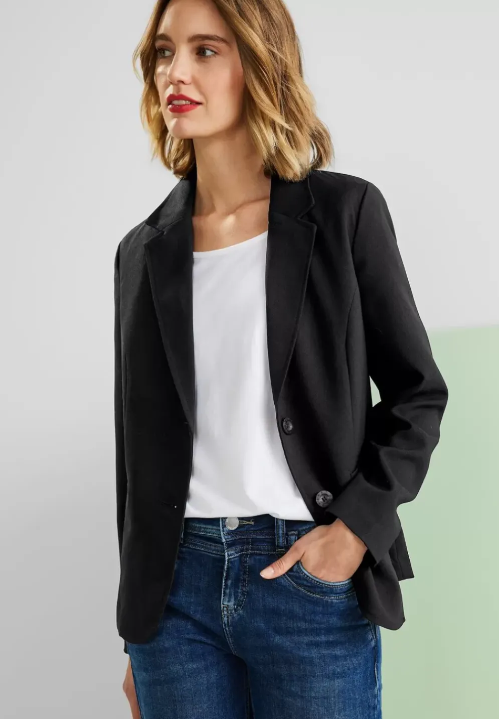 Twill Blazer In Unifarbe