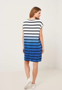 U-Boot Neck Streifenkleid