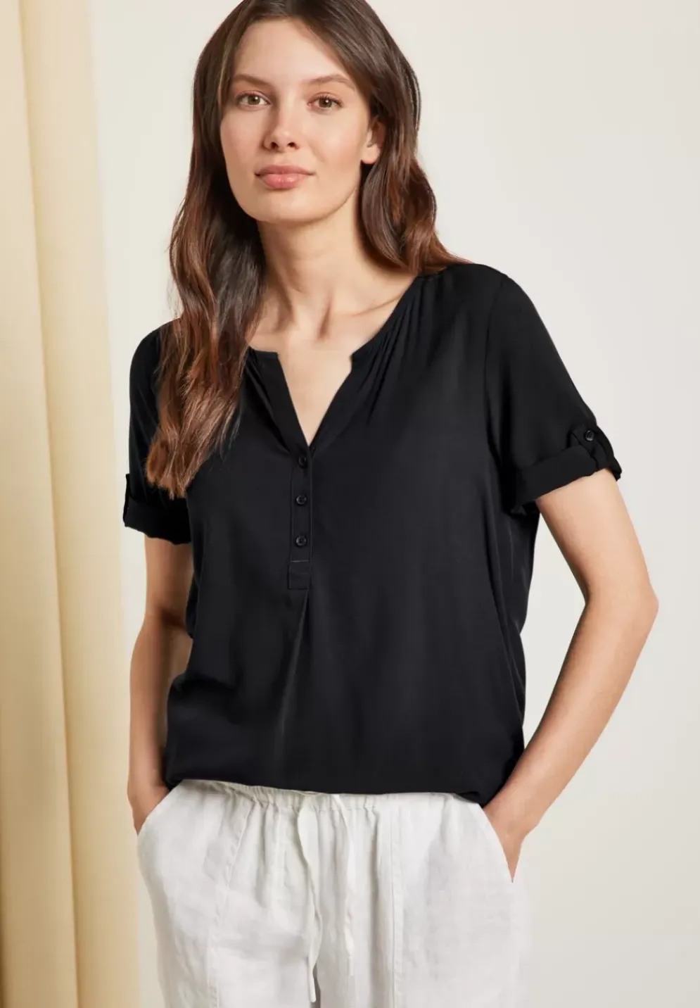 Unifarbene Basic Bluse