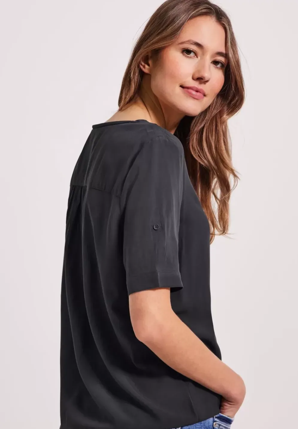 Unifarbene Basic Bluse