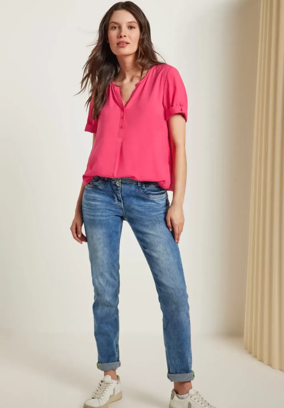 Unifarbene Basic Bluse