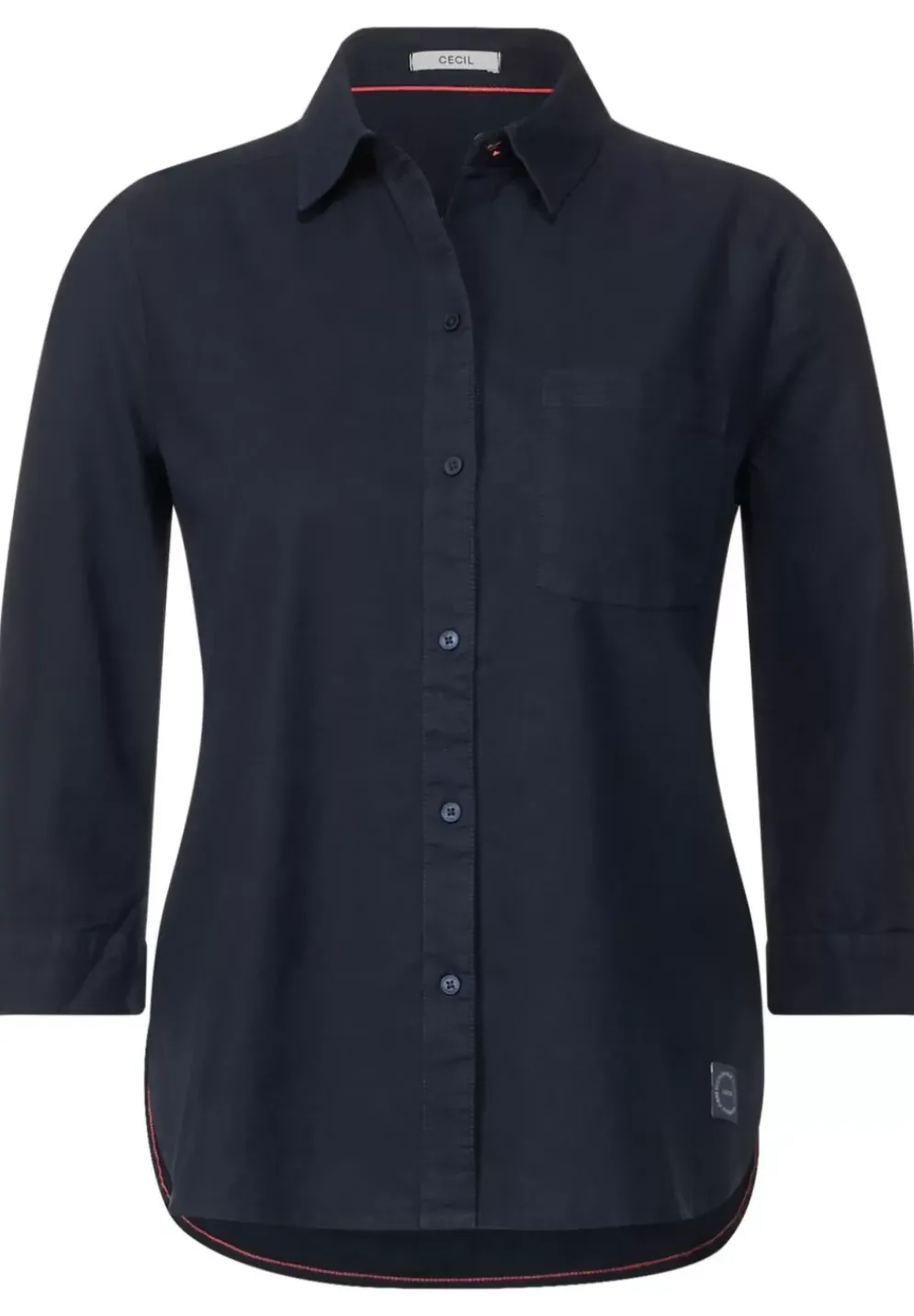 Unifarbene Leinenmix Bluse