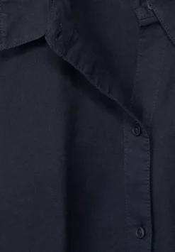 Unifarbene Leinenmix Bluse