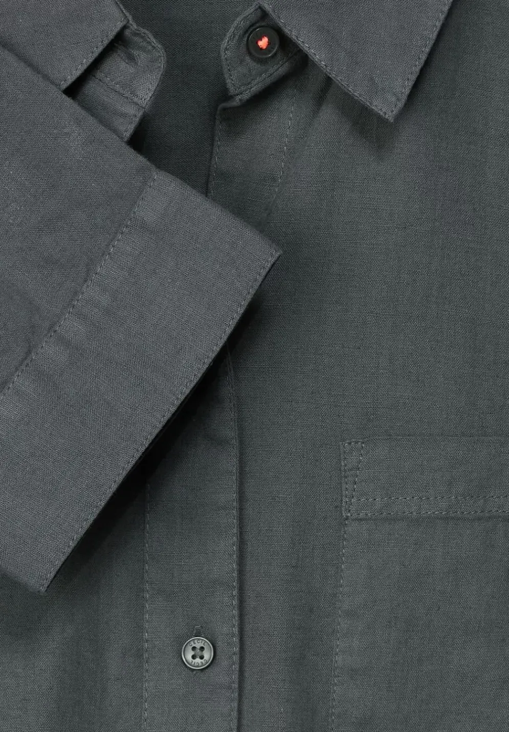 Unifarbene Leinenmix Bluse