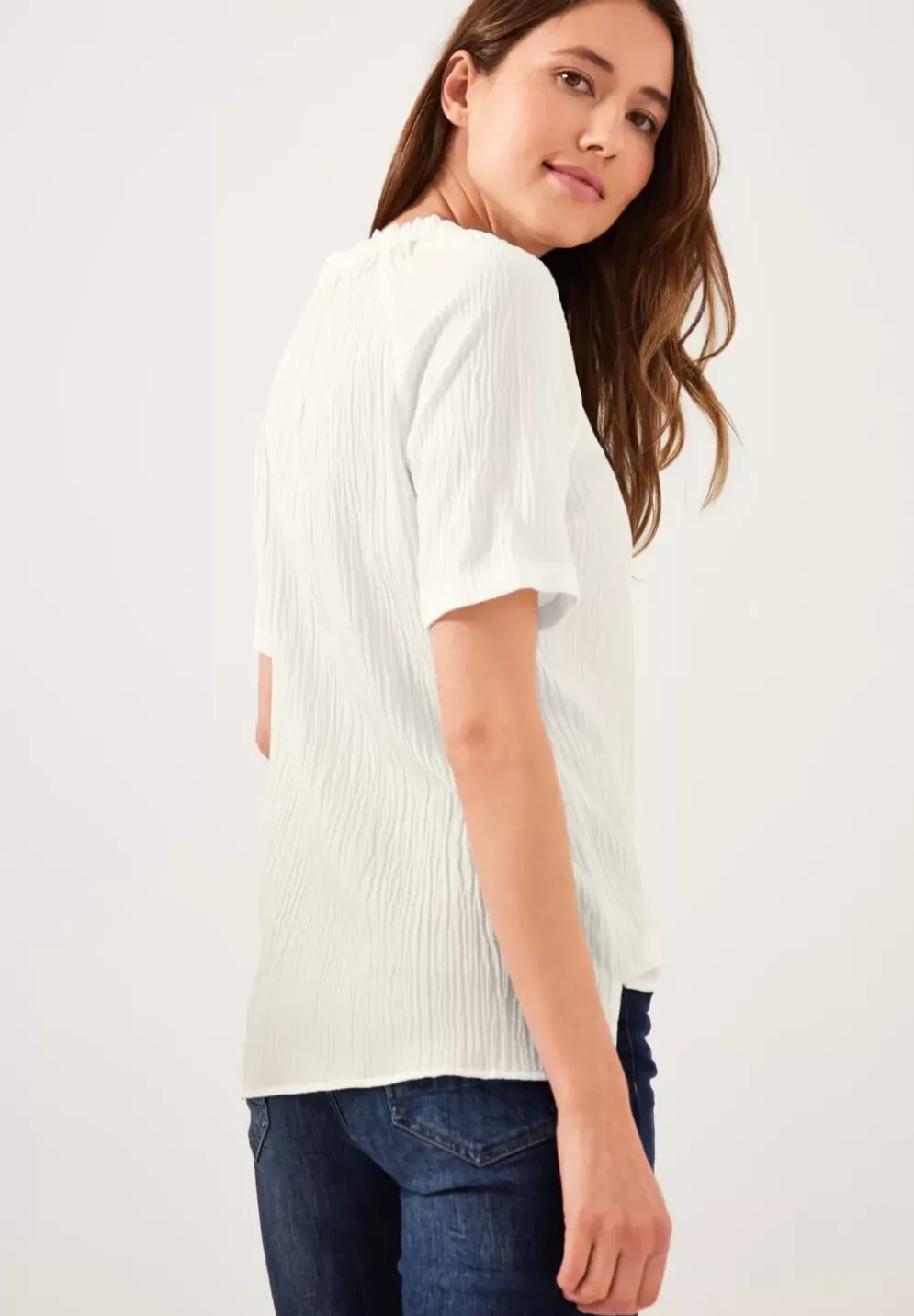 Unifarbene Struktur Bluse
