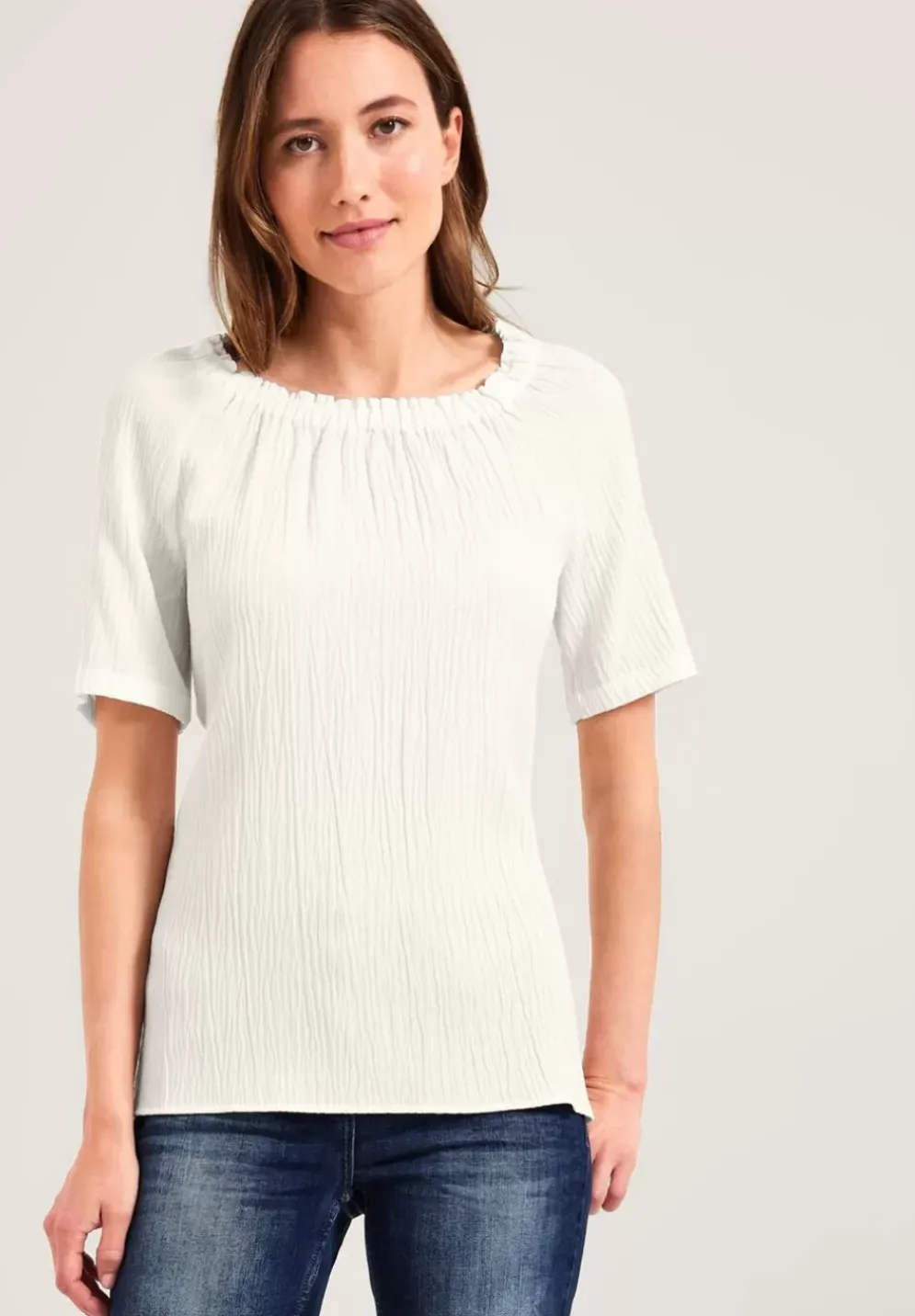 Unifarbene Struktur Bluse