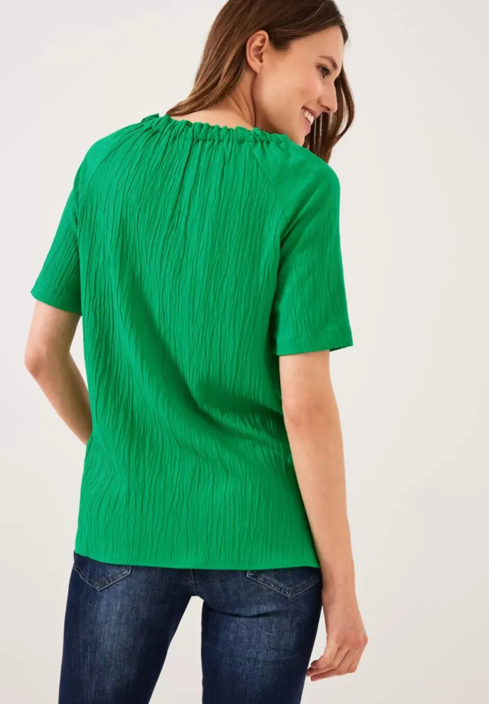 Unifarbene Struktur Bluse
