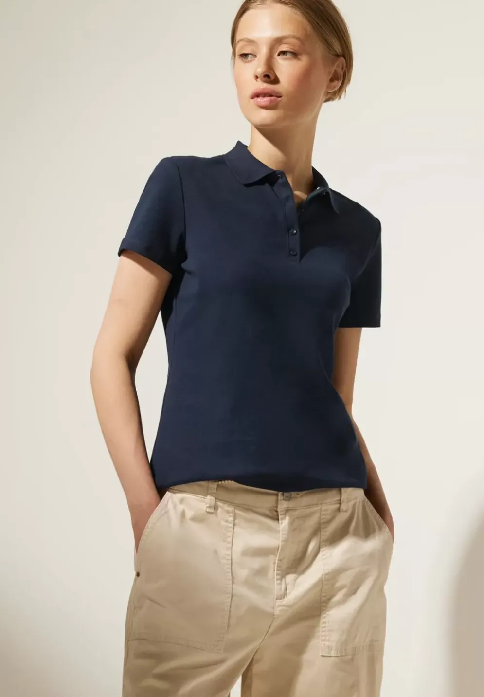 Unifarbenes Poloshirt