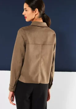 Veloursjacke In Unifarbe