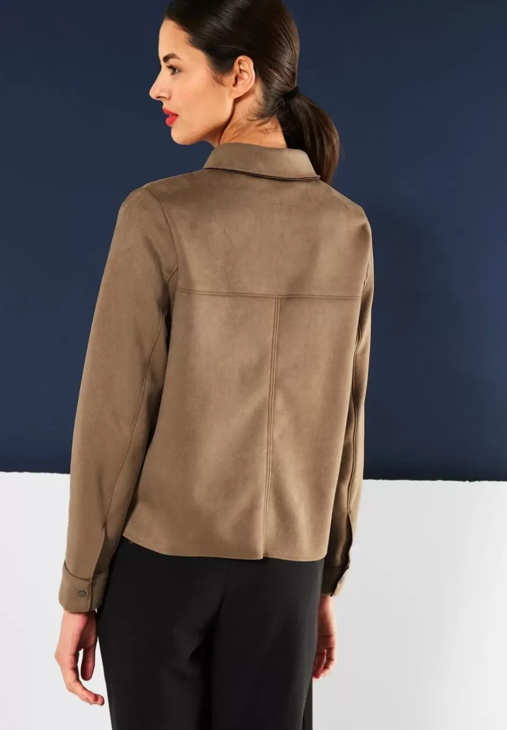 Veloursjacke In Unifarbe