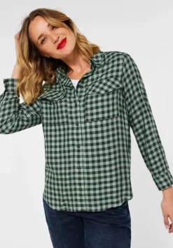 Vichy Bluse Mit Brusttaschen