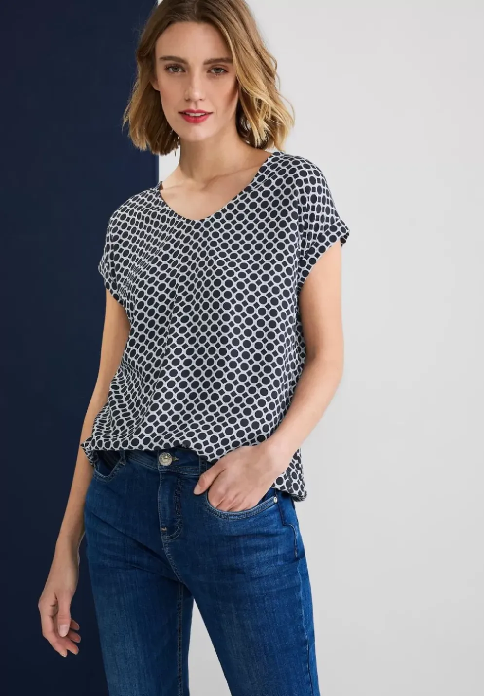 Viskose Bluse Mit Muster