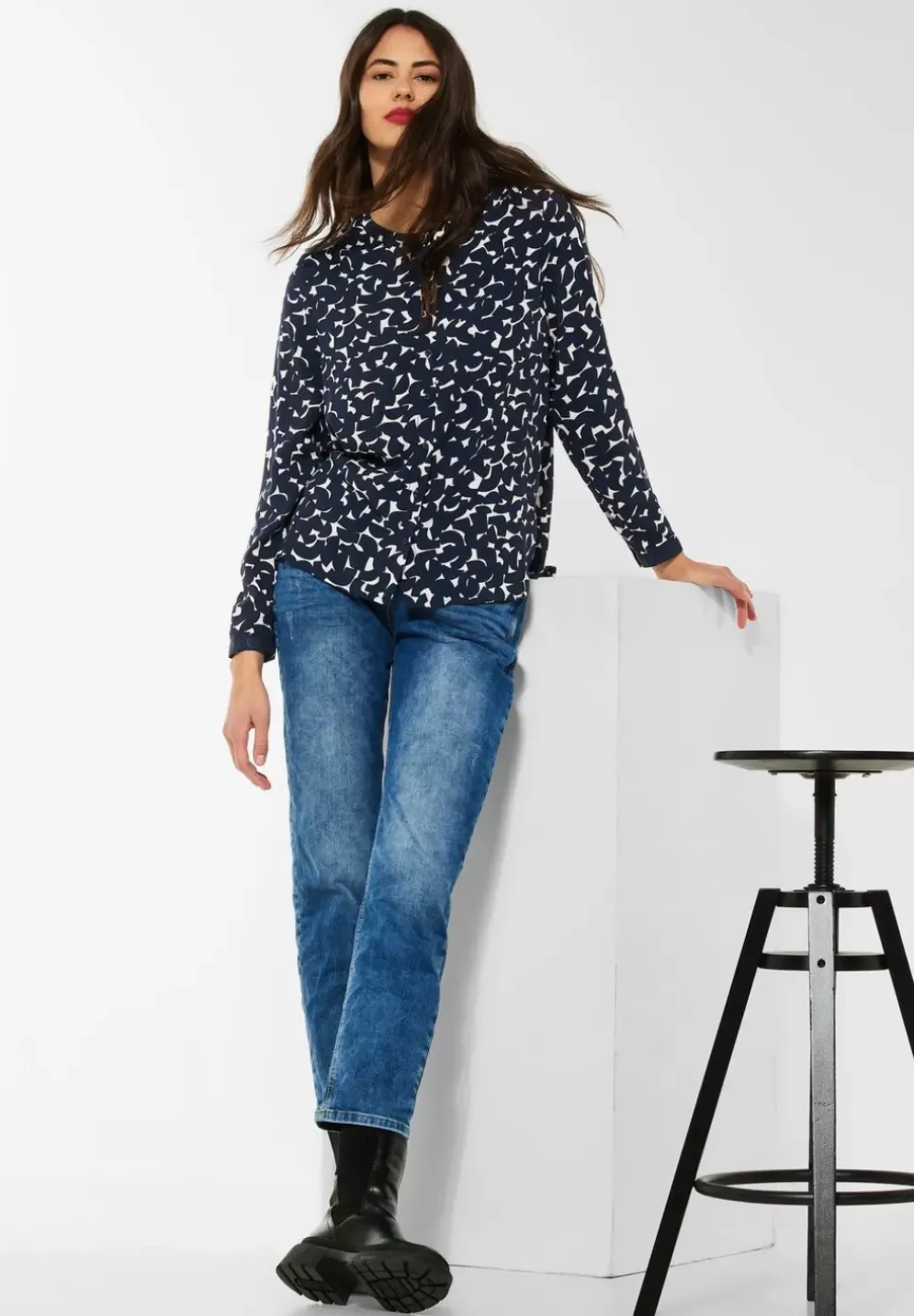 Viskose Bluse Mit Print