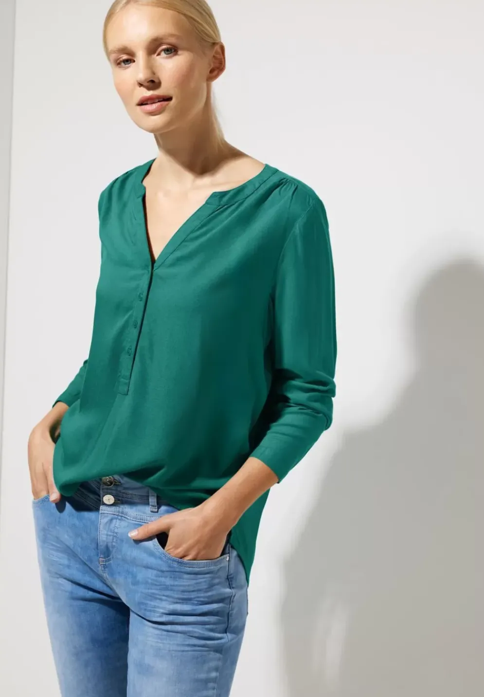 Viskosebluse In Unifarbe
