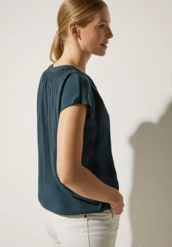 Viskosebluse Mit Elastiksaum