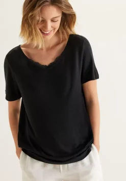 V-Neck Shirt Mit Spitze
