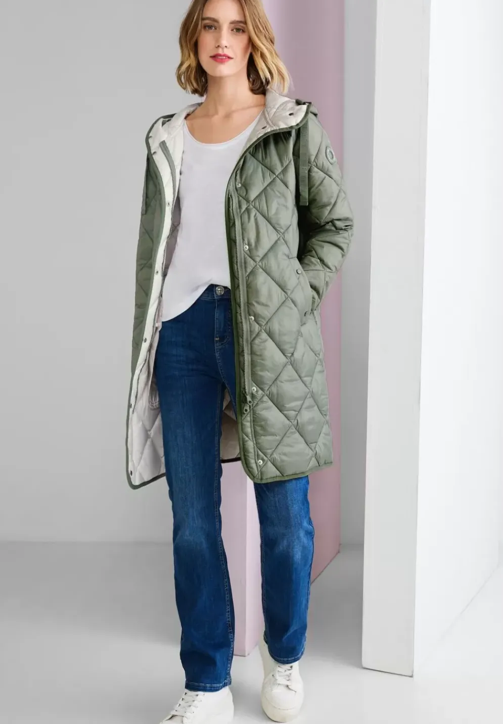 Voluminose Stepp-Longjacke