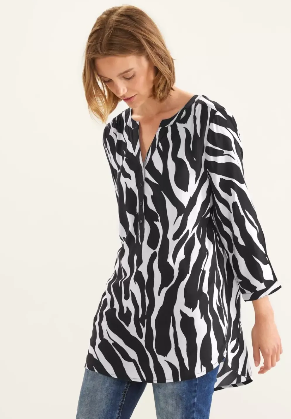 Zebraprint Longbluse