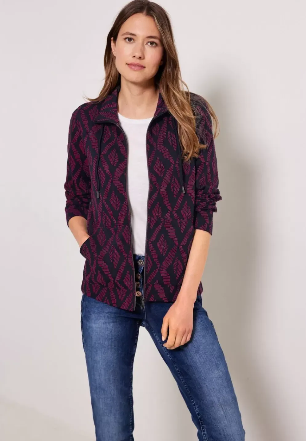 Zweifarbige Shirtjacke
